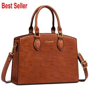 Vintage PU Leather Satchel Bag, Adjustable Shoulder Strap, Multiple Pockets